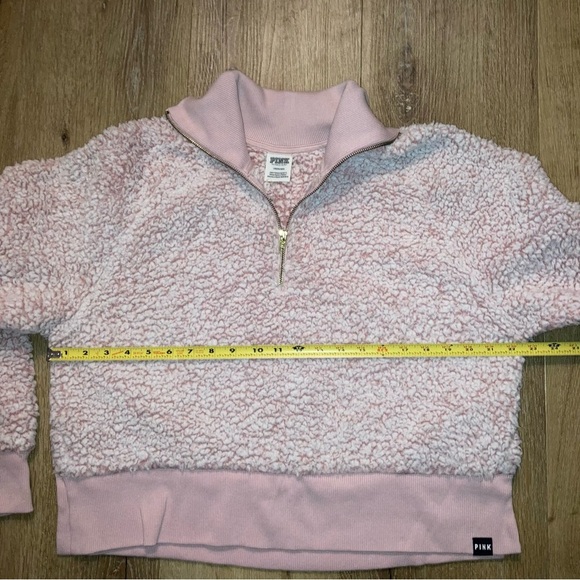 Pink Victoria's Secret Fleece Sweater | half zip pullover | Size Large - Picture 5 of 9